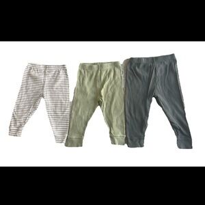 3 Ct Baby Boys 6-9 Months Cloud Island Pants Green And Gray (0514)